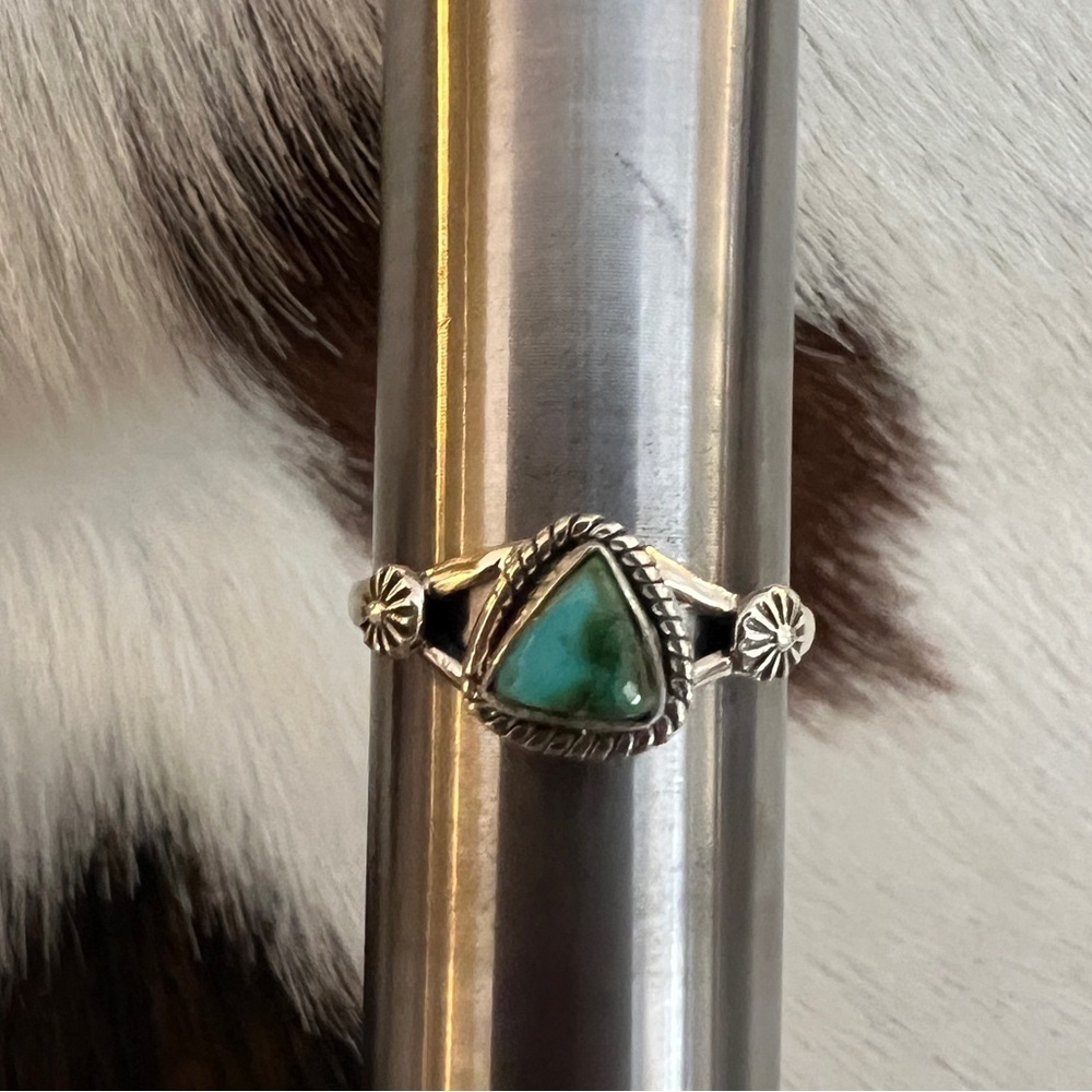 ❤️ Sonoran Gold Turquoise 7.75 Size Ring 925 Southwestern Navajo 2.3 Grams - Picture 4 of 14